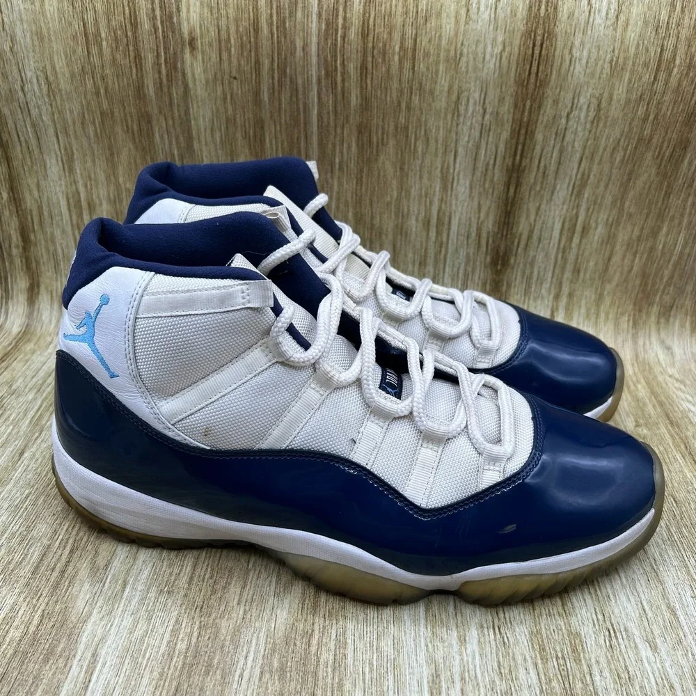 Nike Air Jordan 11 Retro Win Like 82 Men's Size 14 White Navy Blue 378037-123